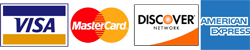 Visa, Mastercard, Discovery, American Express